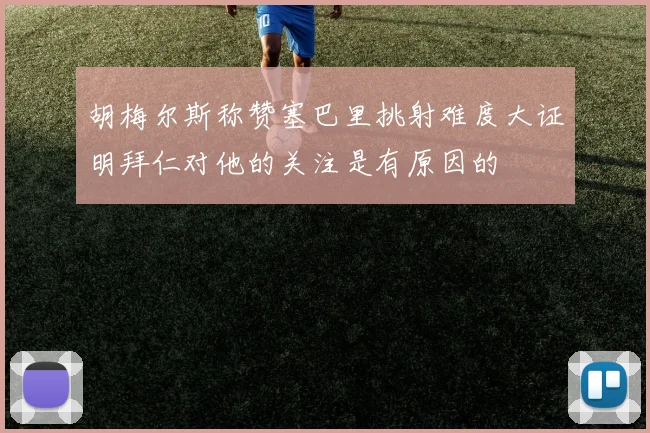 胡梅尔斯称赞塞巴里挑射难度大证明拜仁对他的关注是有原因的